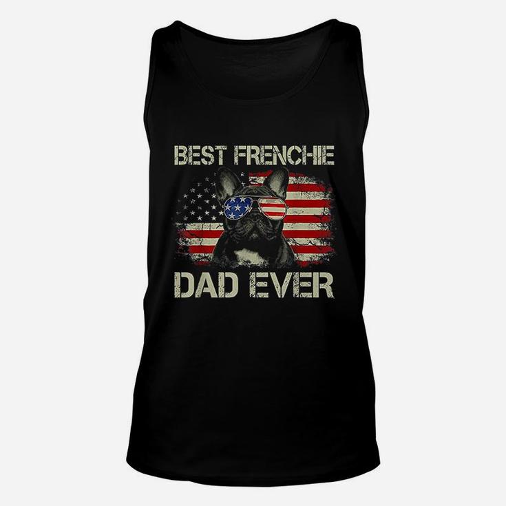 Best Frenchie Dad Ever Bulldog American Flag Gift Unisex Tank Top