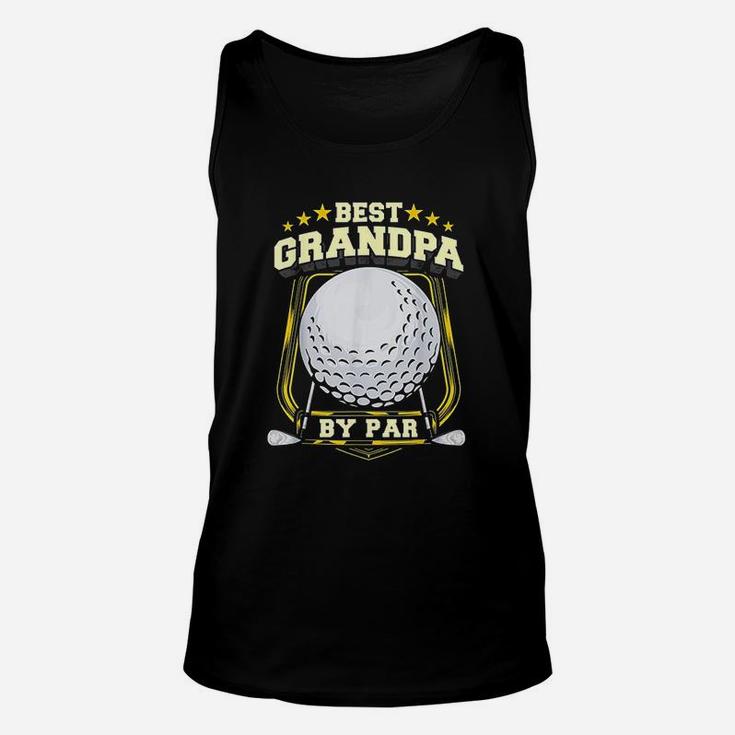Best Grandpa By Par Golf Papa Grandfather Pop Dad Golf Pun Unisex Tank Top