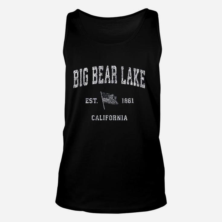 Big Bear Lake California Ca Vintage Us Flag Unisex Tank Top