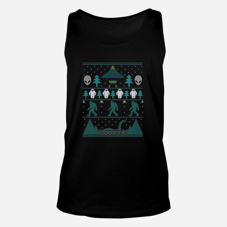 Bigfoot Aliens Yeti Ugly Christmas Unisex Tank Top