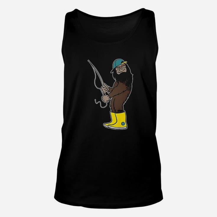 Bigfoot Fishing Funny Boots And Cap Fish Lover Unisex Tank Top