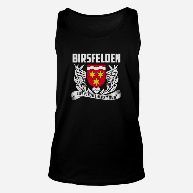 Birsfelden Wappen & Flügel Design Herren Unisex TankTop in Schwarz