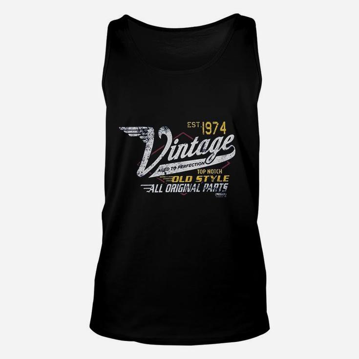 Birthday Gift Vintage 1974 Aged To Perfection Racing  Unisex Tank Top