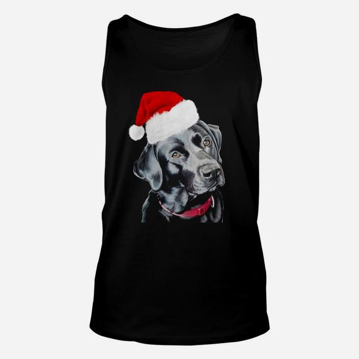 Black Labrador At Christmas Unisex Tank Top