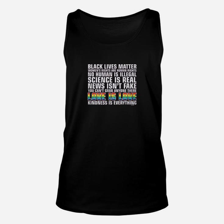 Black Lives Matter Love Is Love Kindness Is Everything Unisex Tank Top