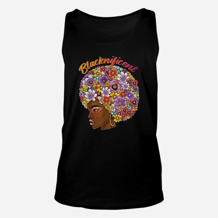 Blacknificent Afro Natural Hair African Black Queen Unisex Tank Top