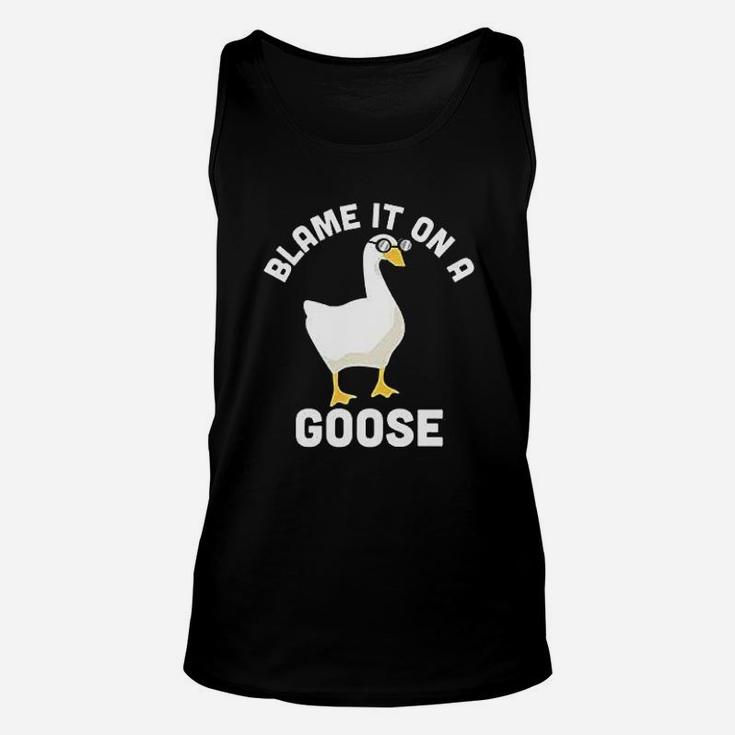 Blame It On A Goose Funny Video Game Meme Unisex Tank Top