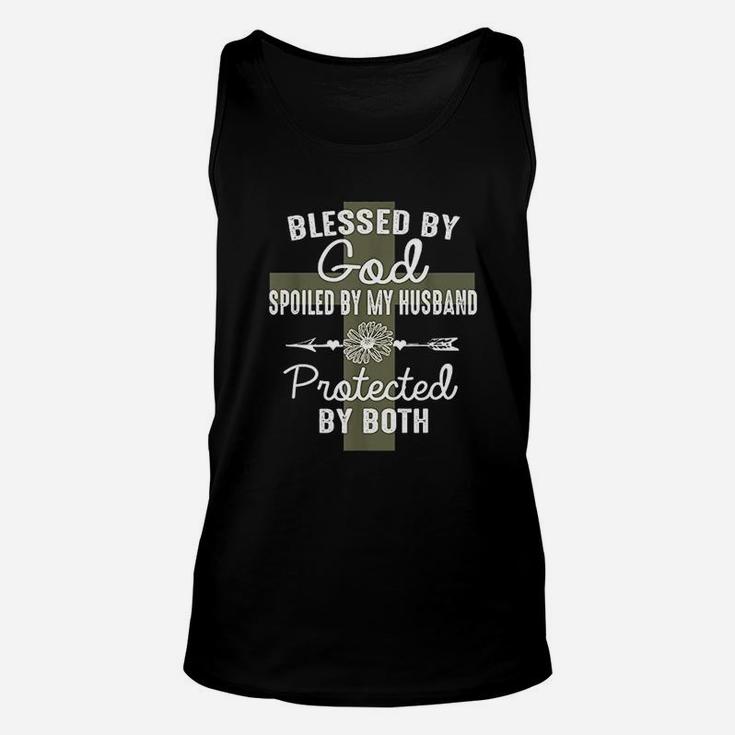 Blessed By God Spoiled By Husband Christian Wife Gift Unisex Tank Top