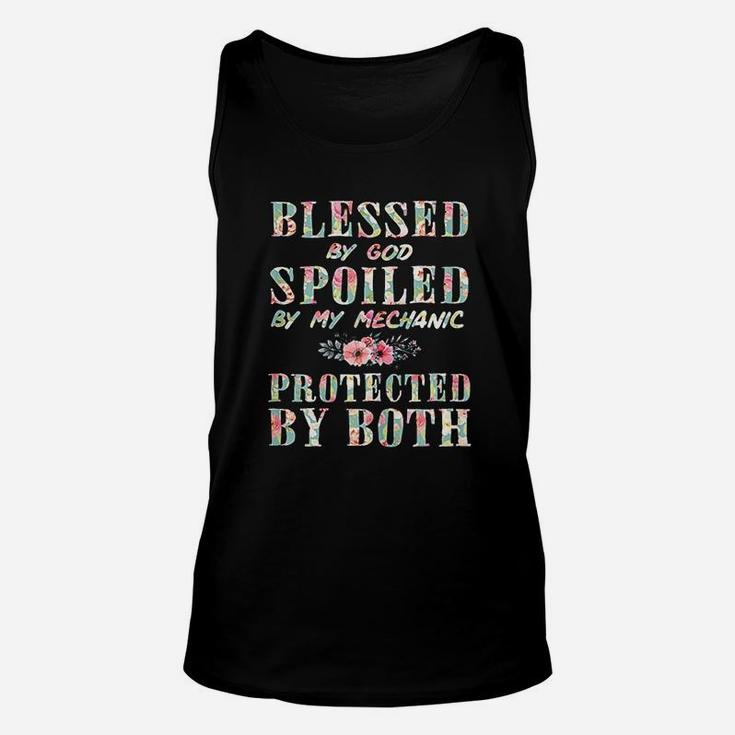 Blessed By God Spoiled By My Mechanic Wife Unisex Tank Top