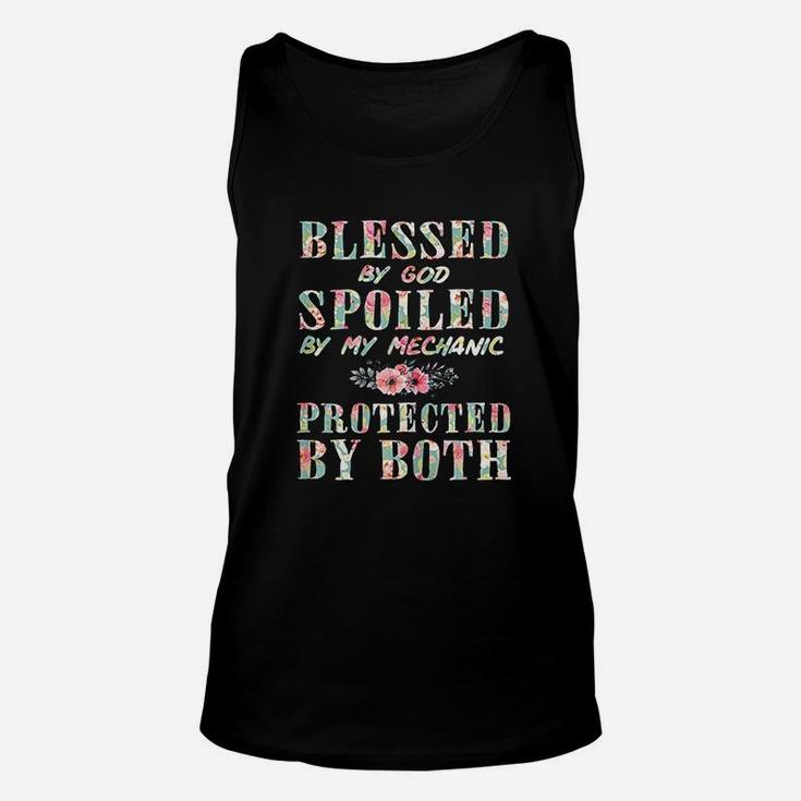 Blessed By God Spoiled By My Mechanic Wife Women Gift Unisex Tank Top