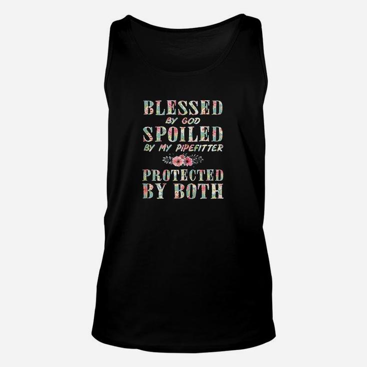 Blessed By God Spoiled By My Pipefitter Wife Unisex Tank Top