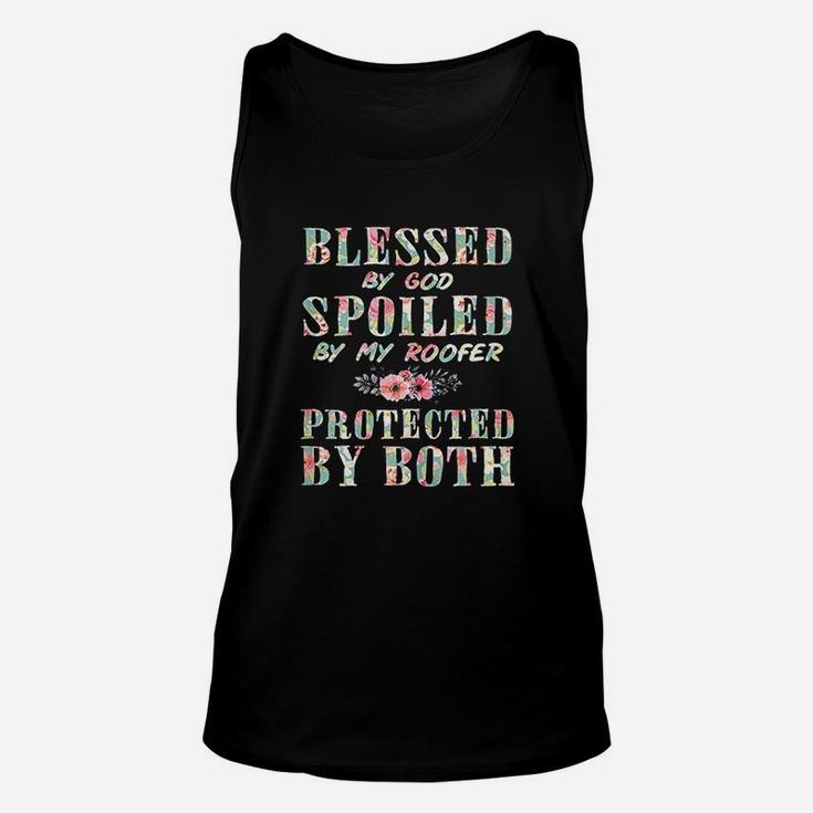Blessed By God Spoiled By My Roofer Wife Women Gift Unisex Tank Top