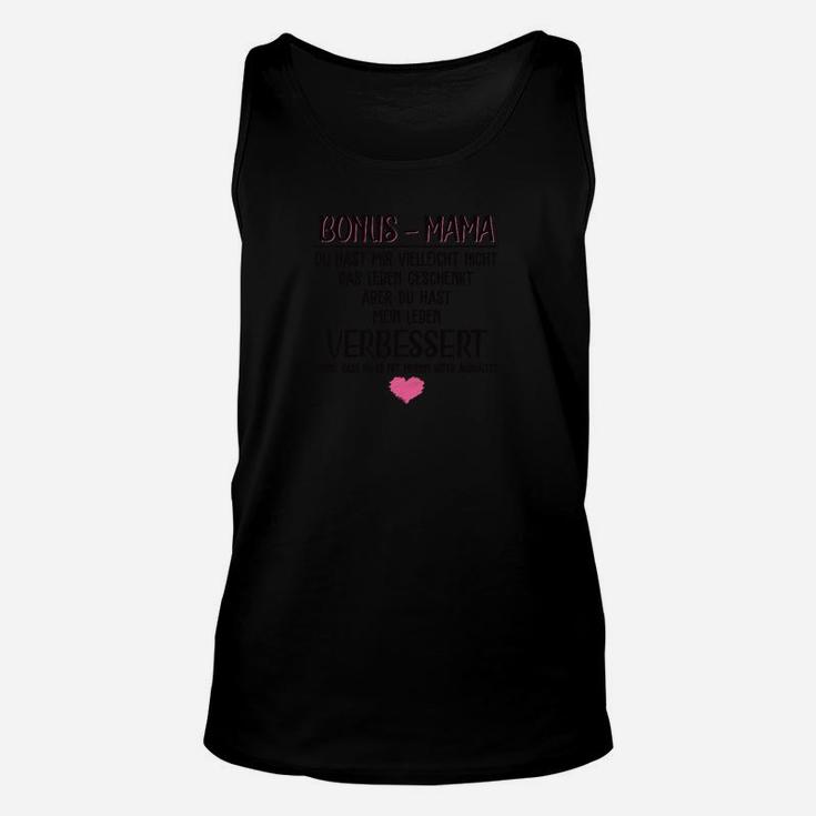 Bonus-Mama Schwarzes Unisex TankTop mit Herz Motiv, Stiefmutter Tee