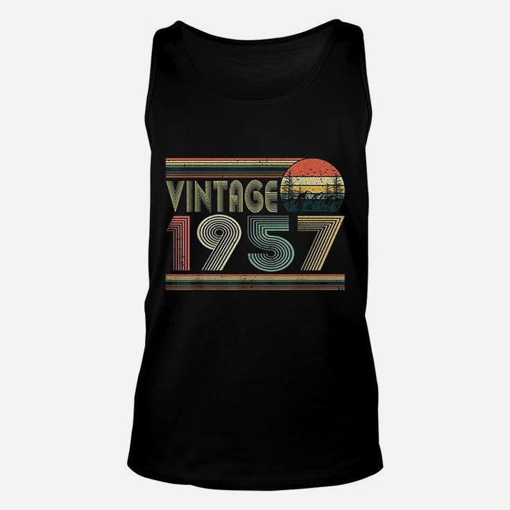 Born In 1957 Retro Vintage 65th Birthday Gifts 65 Years Old  Unisex Tank Top