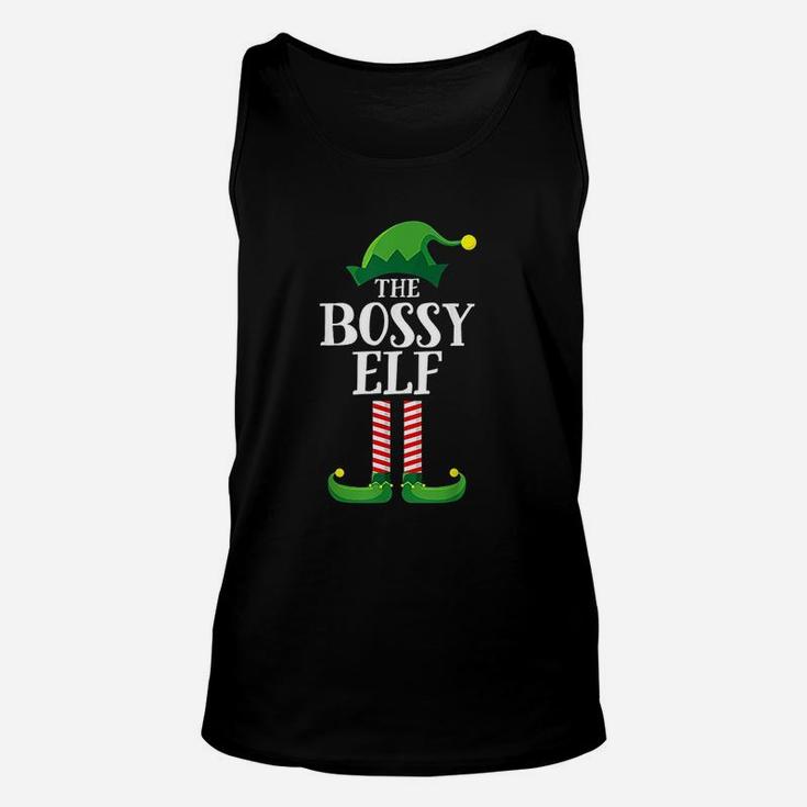 Bossy Elf Matching Family Group Christmas Party Unisex Tank Top