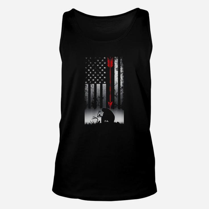 Bow Deer Hunting American Flag Gift For Bow Hunting Unisex Tank Top