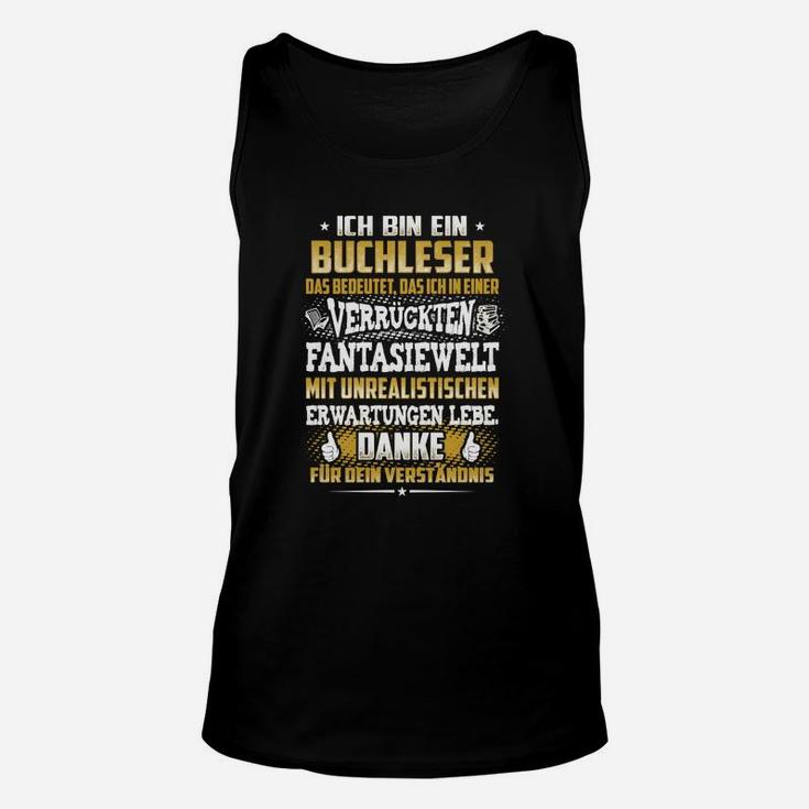 Buchliebhaber Unisex TankTop Buchleser in Fantasiewelt, Lustiges Leser-Unisex TankTop