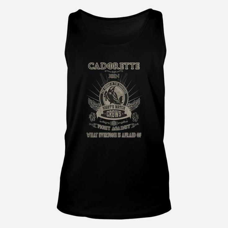 Cadorette Join Night Watch Fight Against What Everyone Is Afraid Of Unisex Tank Top