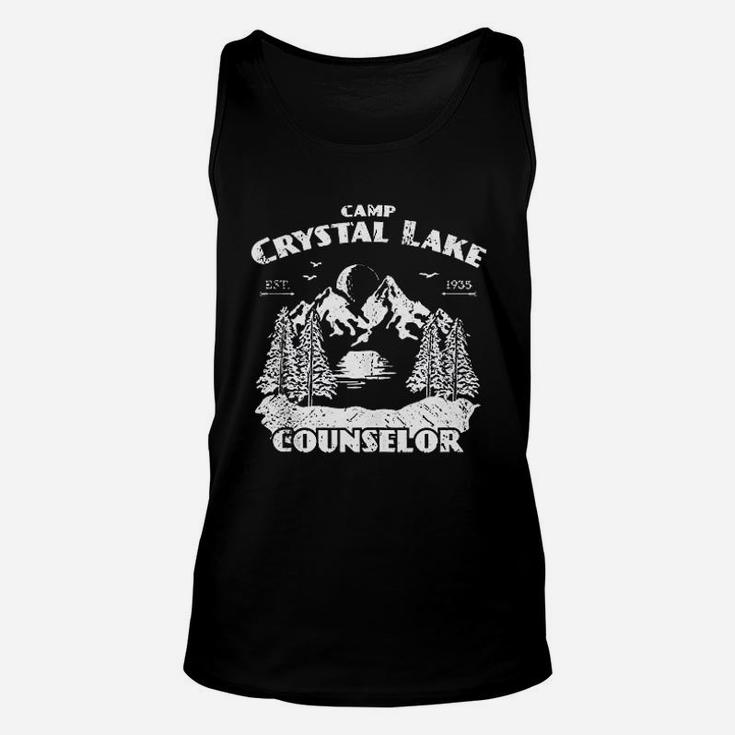 Camp Camping Crystal Lake Counselor Vintage Gift Unisex Tank Top