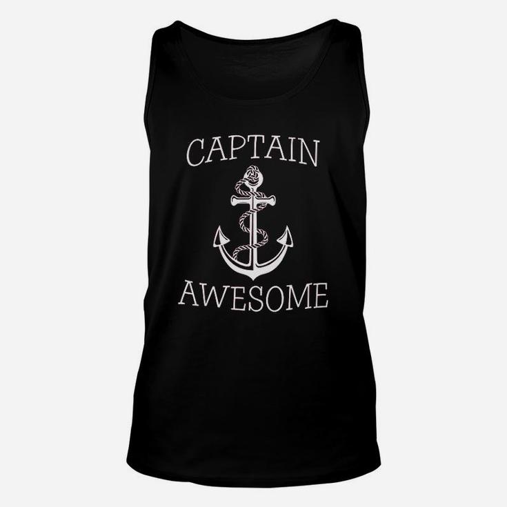 Captain Awesome Fishing Boat Cool Fisherman Unisex Tank Top