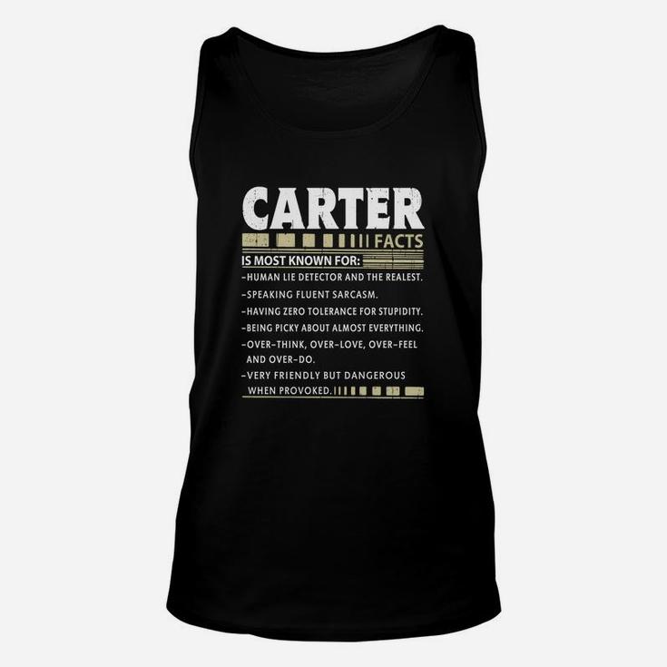 Carter Facts Carter Name Unisex Tank Top