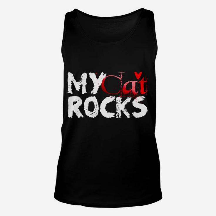 Cat Love Valentine My Cat Rocks Fun Funny Unisex Tank Top