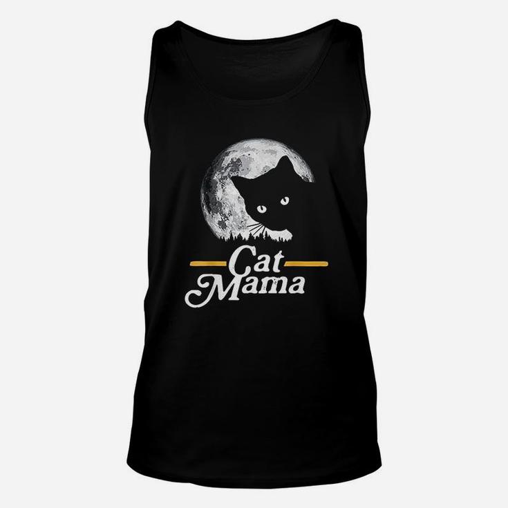 Cat Mama Vintage Eighties Style Cat Retro Full Moon Unisex Tank Top