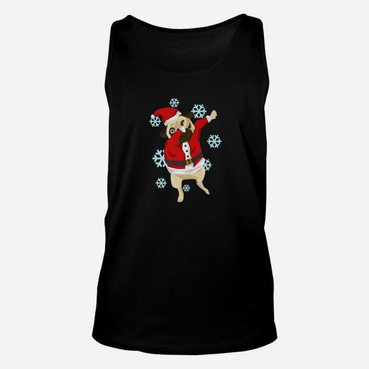 Christmas Dabbing Pug Shirt Cute Funny Dog Dab Unisex Tank Top