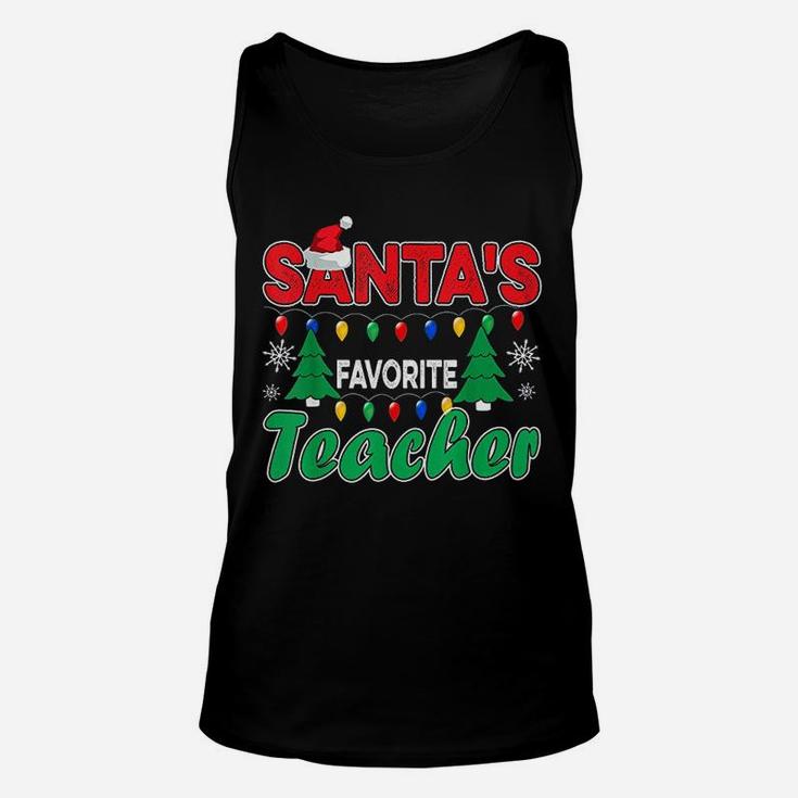 Christmas Santas Favorite Teacher Unisex Tank Top