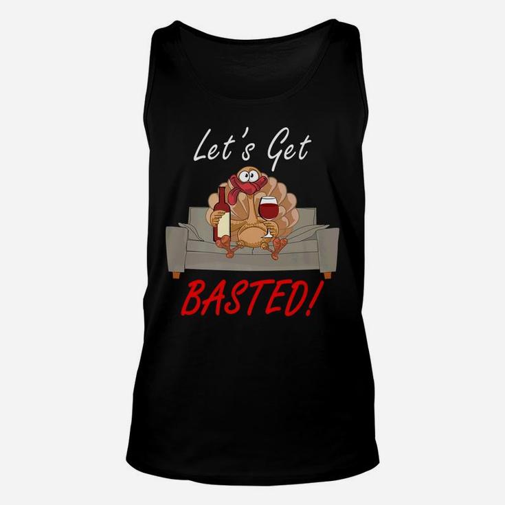 Christmas Wine Drinking Funny Lets Get Basted Unisex Tank Top