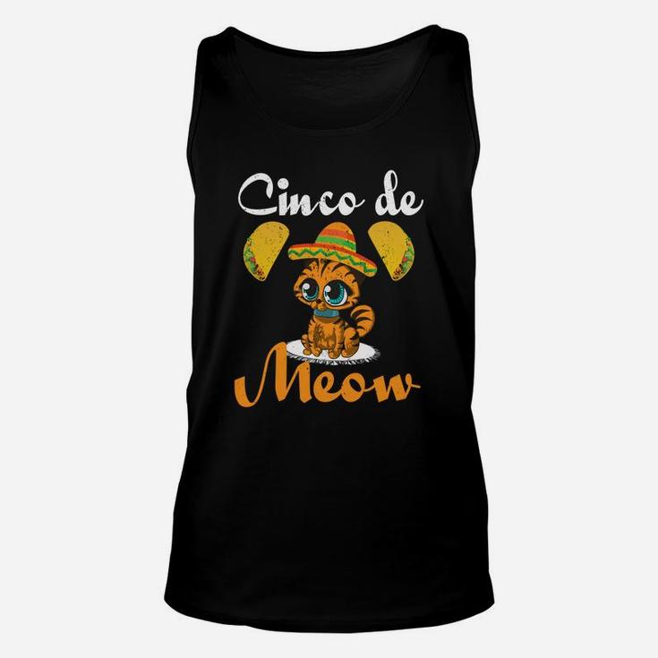 Cinco De Mayo Cinco De Meow Cat Taco Sombrero Unisex Tank Top
