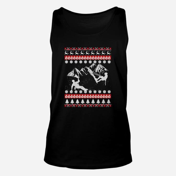 Climbing Ugly Christmas Sweaters Unisex Tank Top