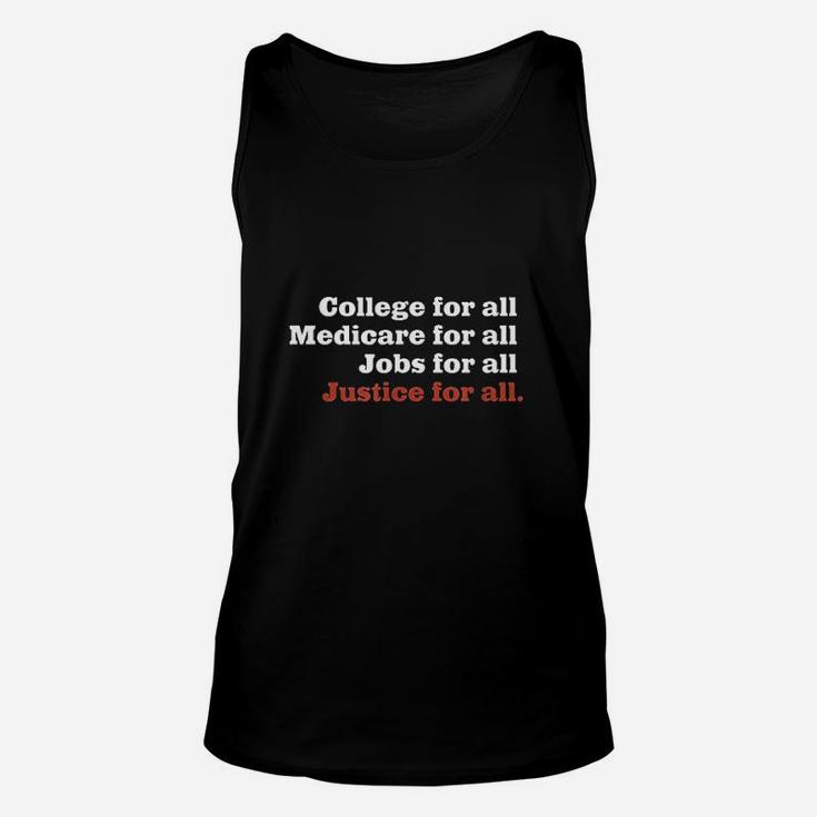 College Medicare Jobs Justice For All Novelty Unisex Tank Top