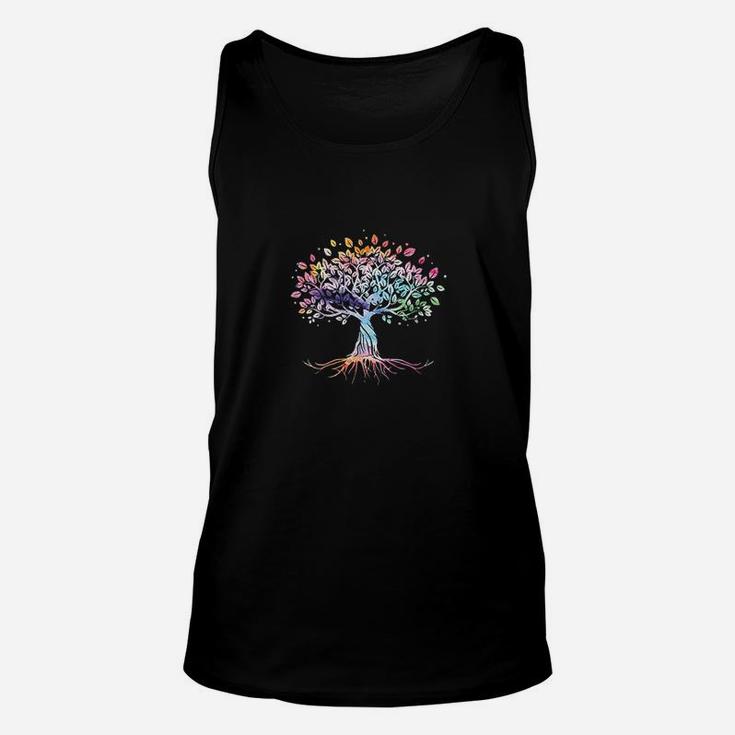 Colorful Life Is Really Good Vintage Unique Tree Art Unisex Tank Top