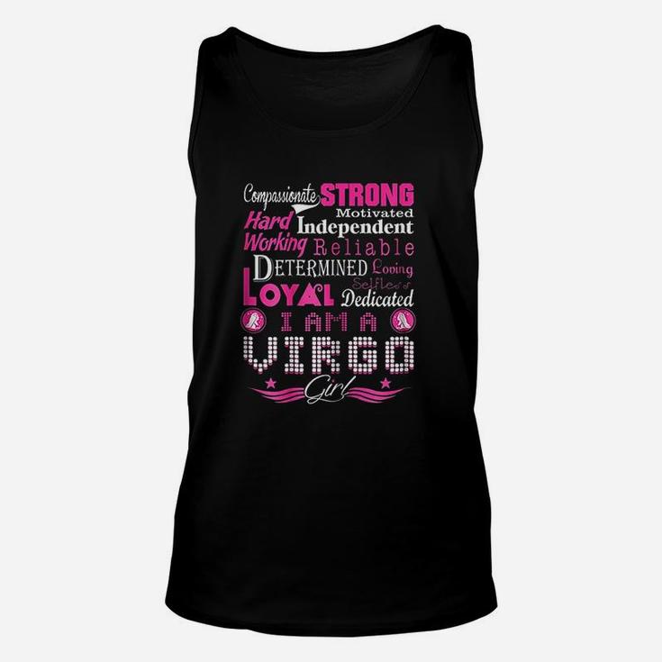 Compassionate Strong Reliable Loving Virgo Girl Unisex Tank Top