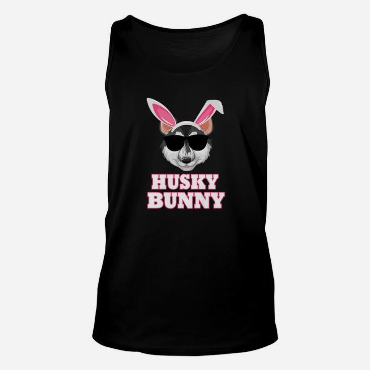 Cool Glasses Huskys Bunny Rabbit Dog Happy Easter Unisex Tank Top