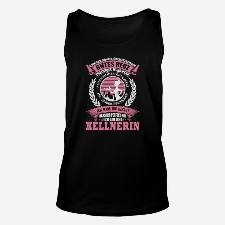 Cooles Herz Kellnerin Design Schwarzes Unisex TankTop für Gastronomie-Liebhaber