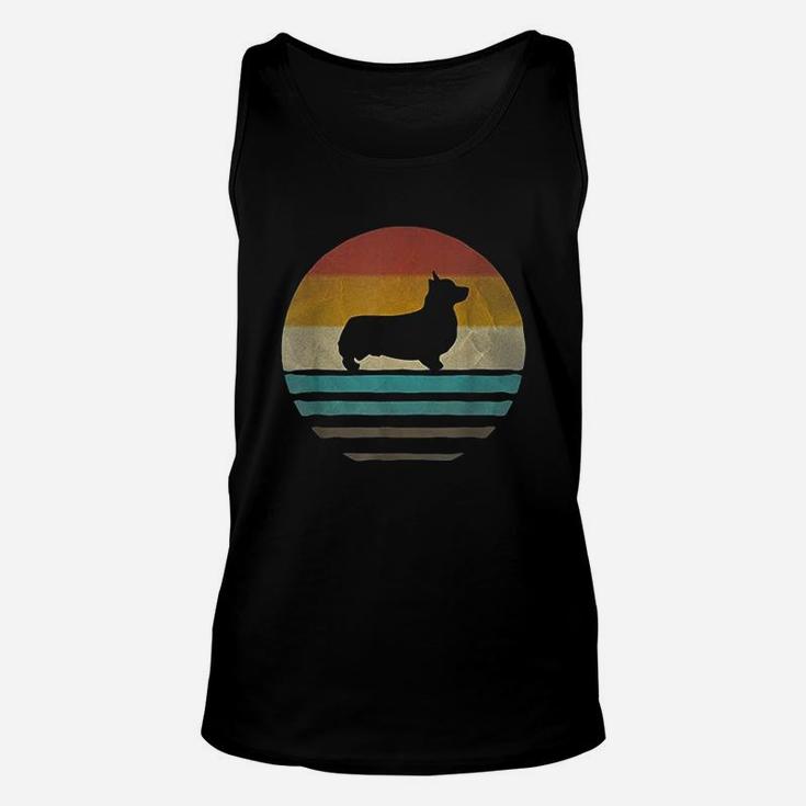 Corgi Dog Retro Vintage 60s 70s Silhouette Breed Funny Gift Unisex Tank Top