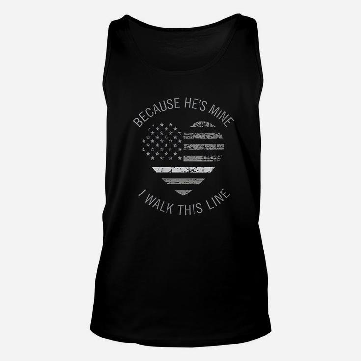 Correctional Thin Grey Line Heart Correction Officers Wife Unisex Tank Top