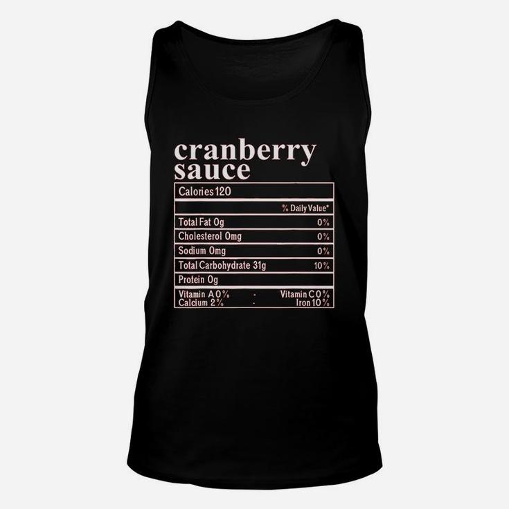 Cranberry Sauce Nutrition Costume Funny Thanksgiving Unisex Tank Top