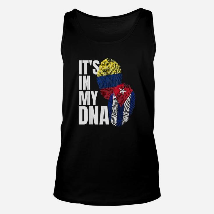 Cuban And Colombian Dna Mix Flag Heritage Gift Unisex Tank Top