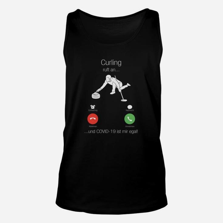 Curling-Themen-Unisex TankTop mit humorvollem COVID-19 Spruch, Lustige Quarantäne-Kleidung