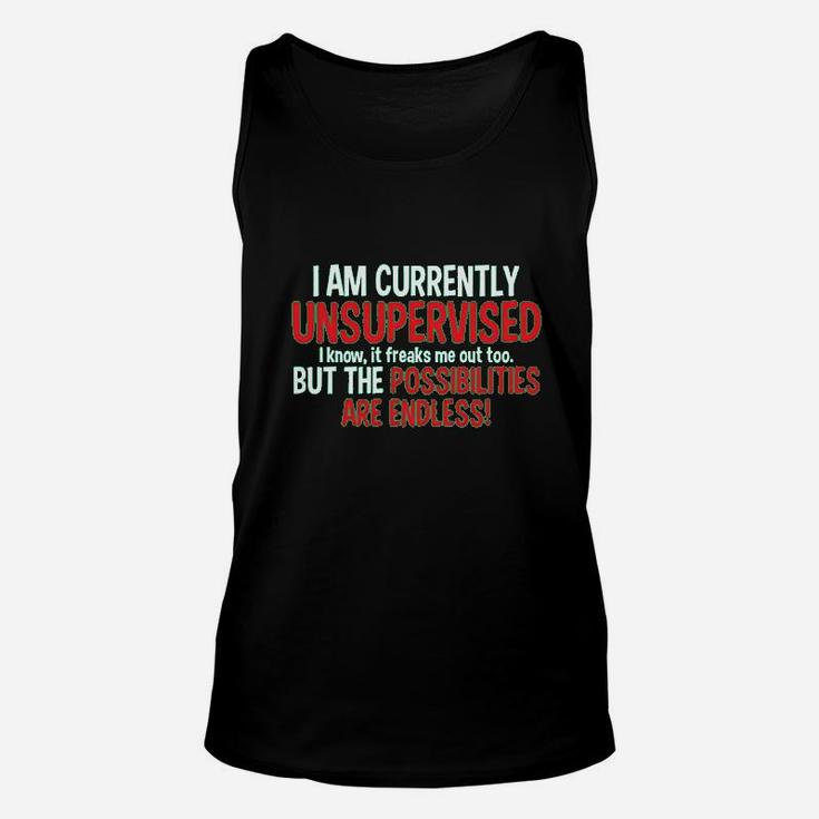 Currently Unsupervised Novelty Graphic Sarcastic Unisex Tank Top