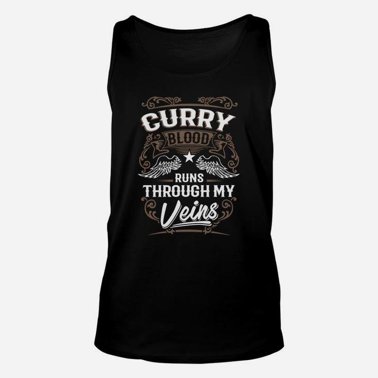 Curry Shirt . Curry Blood Runs Through My Veins - Curry Tee Shirt, Curry Hoodie, Curry Family, Curry Tee, Curry Name, Curry Lover Unisex Tank Top