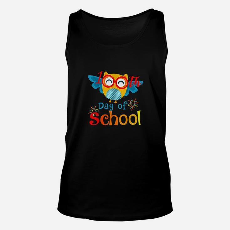 Cute 100th Day Of School Owl Lover 100 Days Teacher Gift Unisex Tank Top