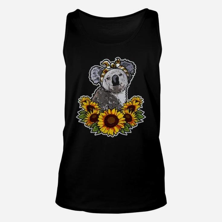 Cute Love Koala Bear Gift Sunflower Decor Koala Unisex Tank Top