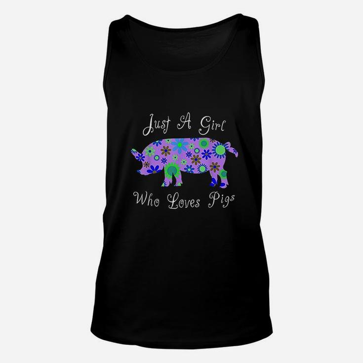 Cute Pig Farm Animal Lover Gift | Just A Girl Who Loves Pigs Unisex Tank Top
