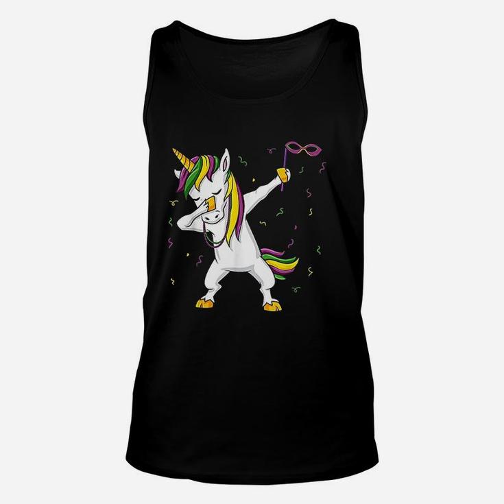 Dabbing Unicorn Mardi Gras Funny Girls Kids Dab Unisex Tank Top