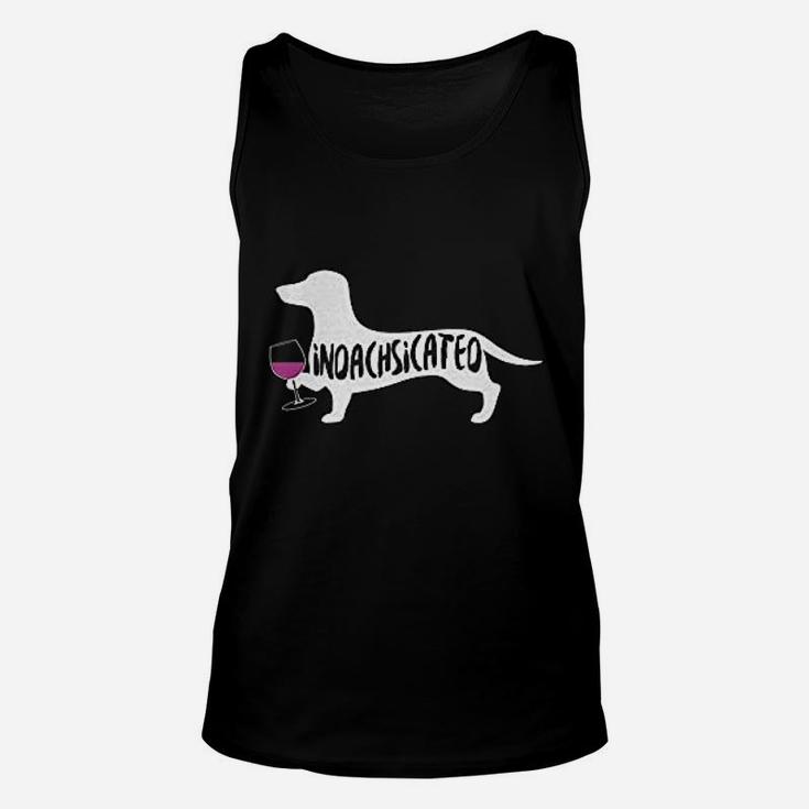 Dachshund The Red Wine Champagne Lover Wine Lover Unisex Tank Top