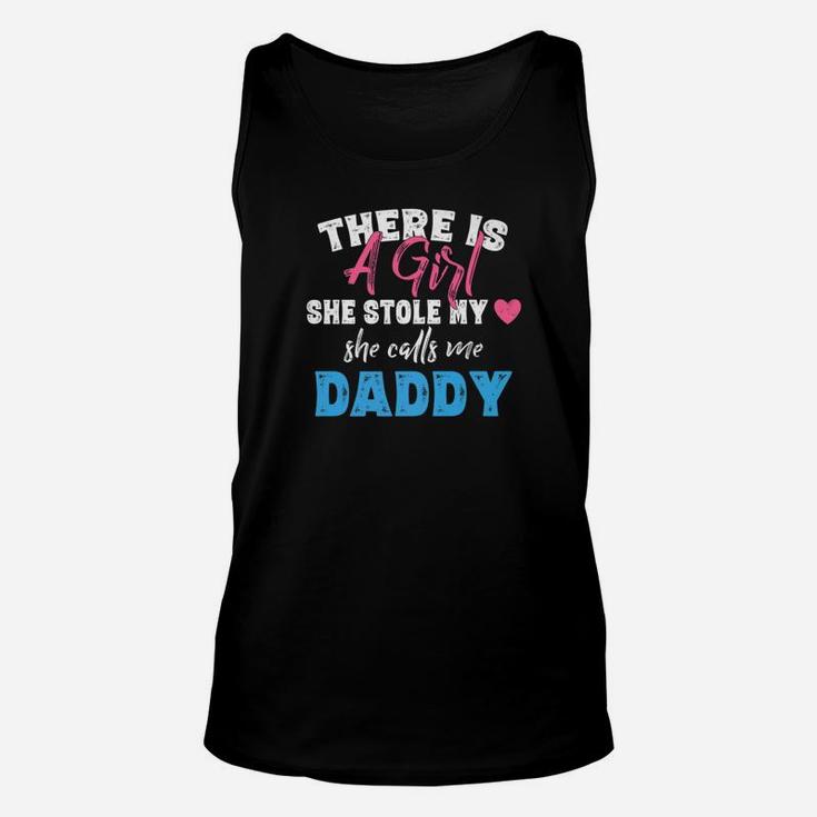 Dad Gifts Shirts Girl Stole My Heart Calls Me Daddy Unisex Tank Top